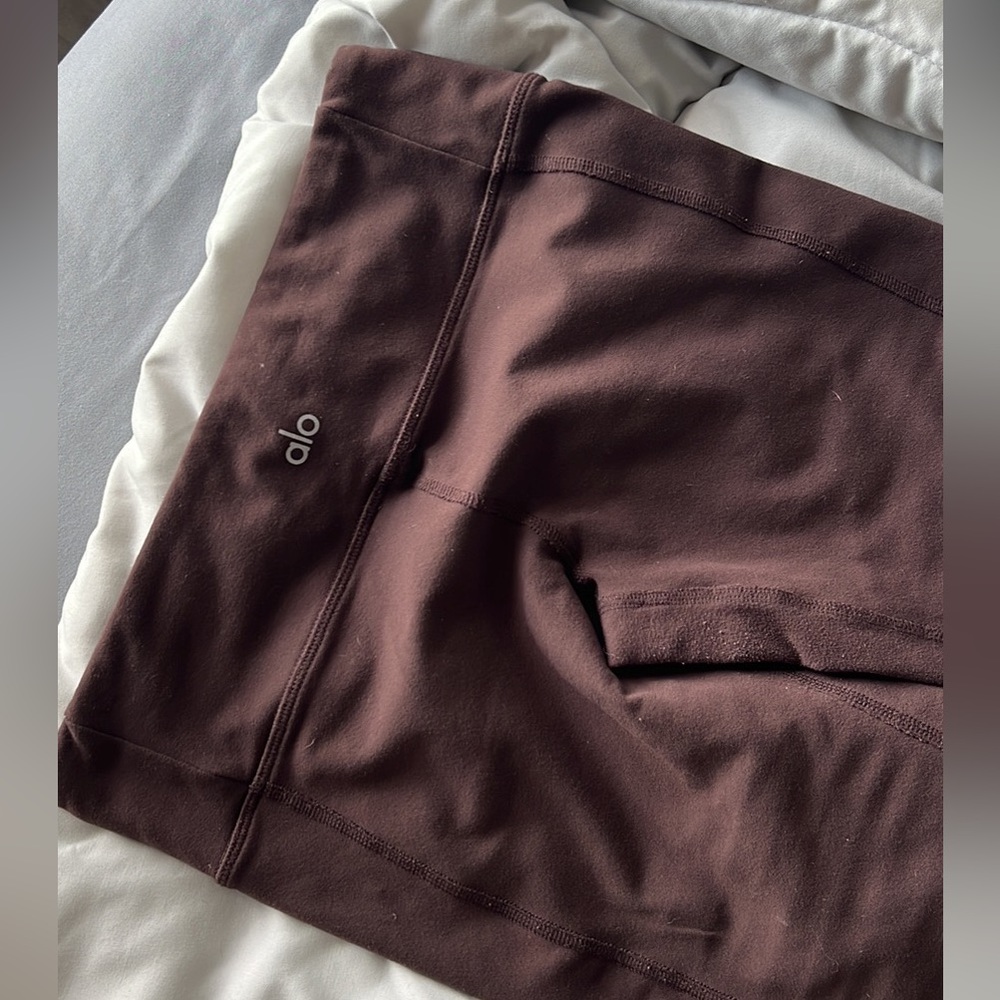 Brown alo leggings with mesh leg MOTO leggings